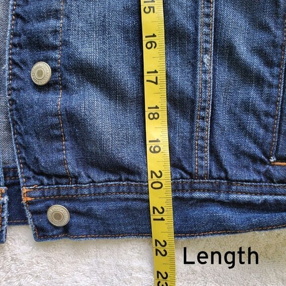 American Eagle Outfitters Deep Blue Wash Jean Jacket 100% Soft Cotton Size M - Picture 9 of 15